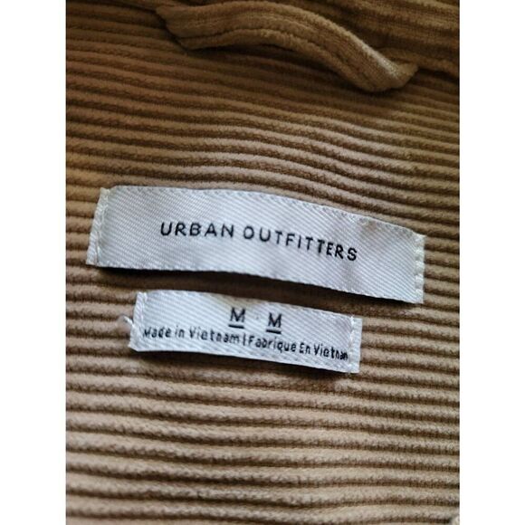 Urban Outfitters Shirt Men's Medium Tan Corduroy Button Down Custom Painted - Picture 4 of 5